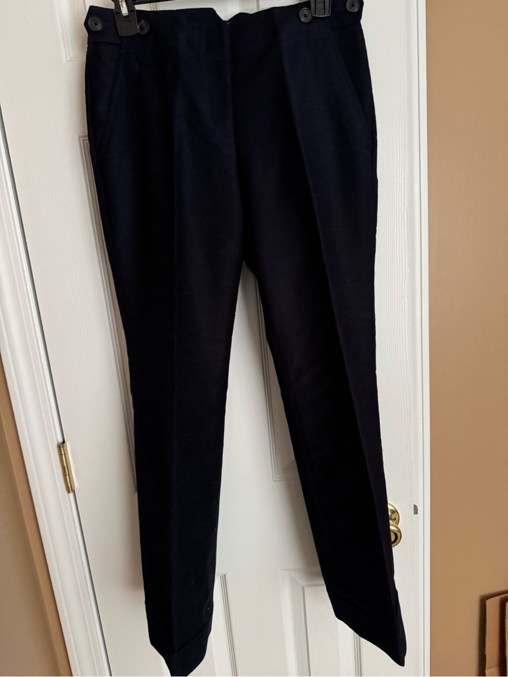 LOFT Navy Straight-Leg Dress Trousers